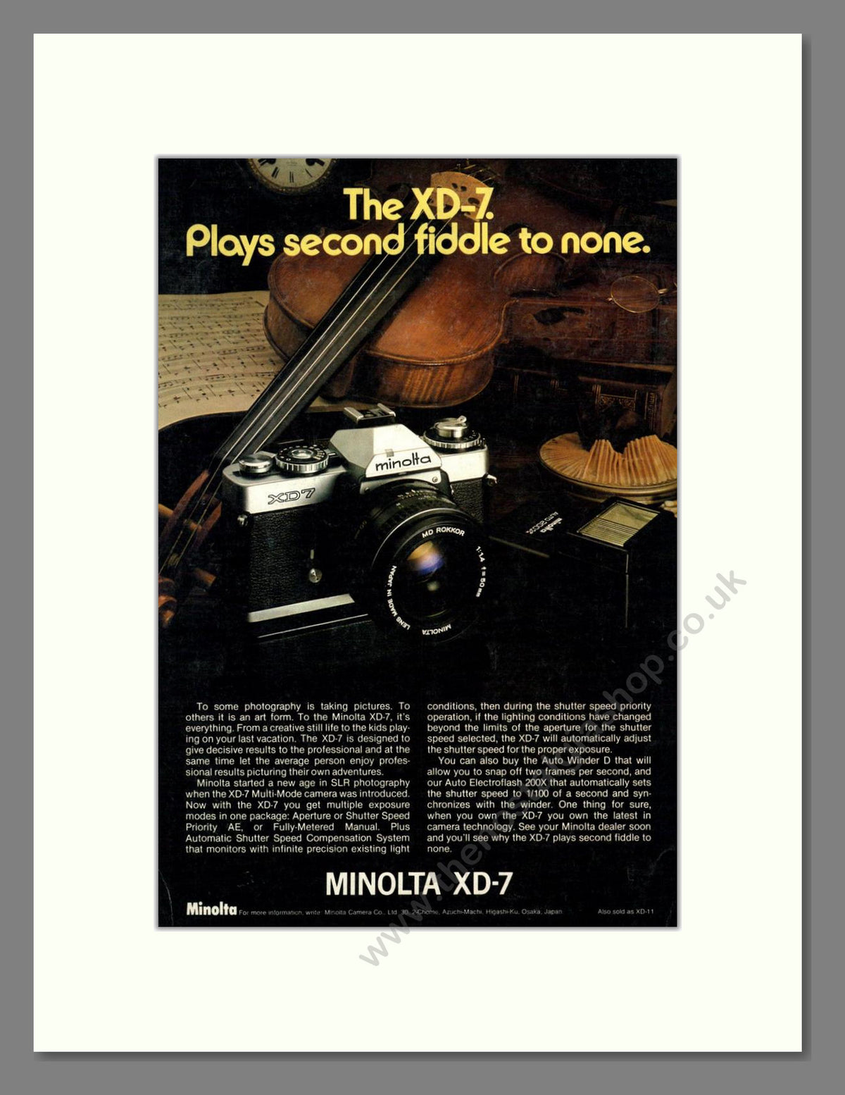 Minolta - XD-7 SLR. Vintage Advert 1979 (ref AD68788)