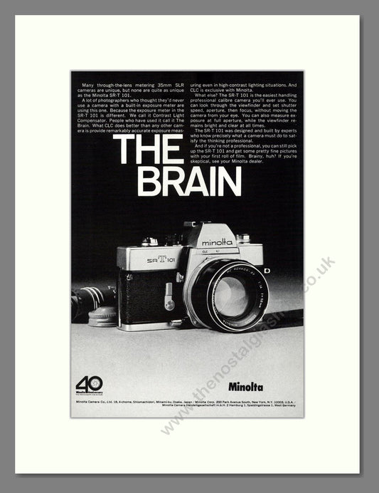 Minolta - SR T101. Vintage Advert 1969 (ref AD68795)