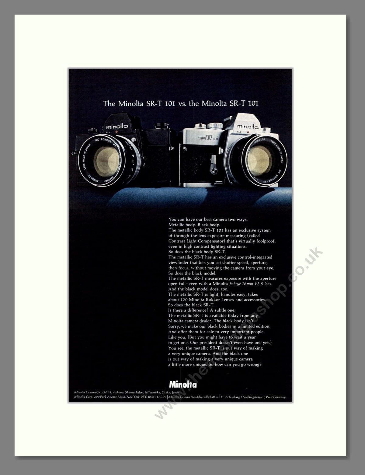 Minolta - SR T101. Vintage Advert 1973 (ref AD68801)