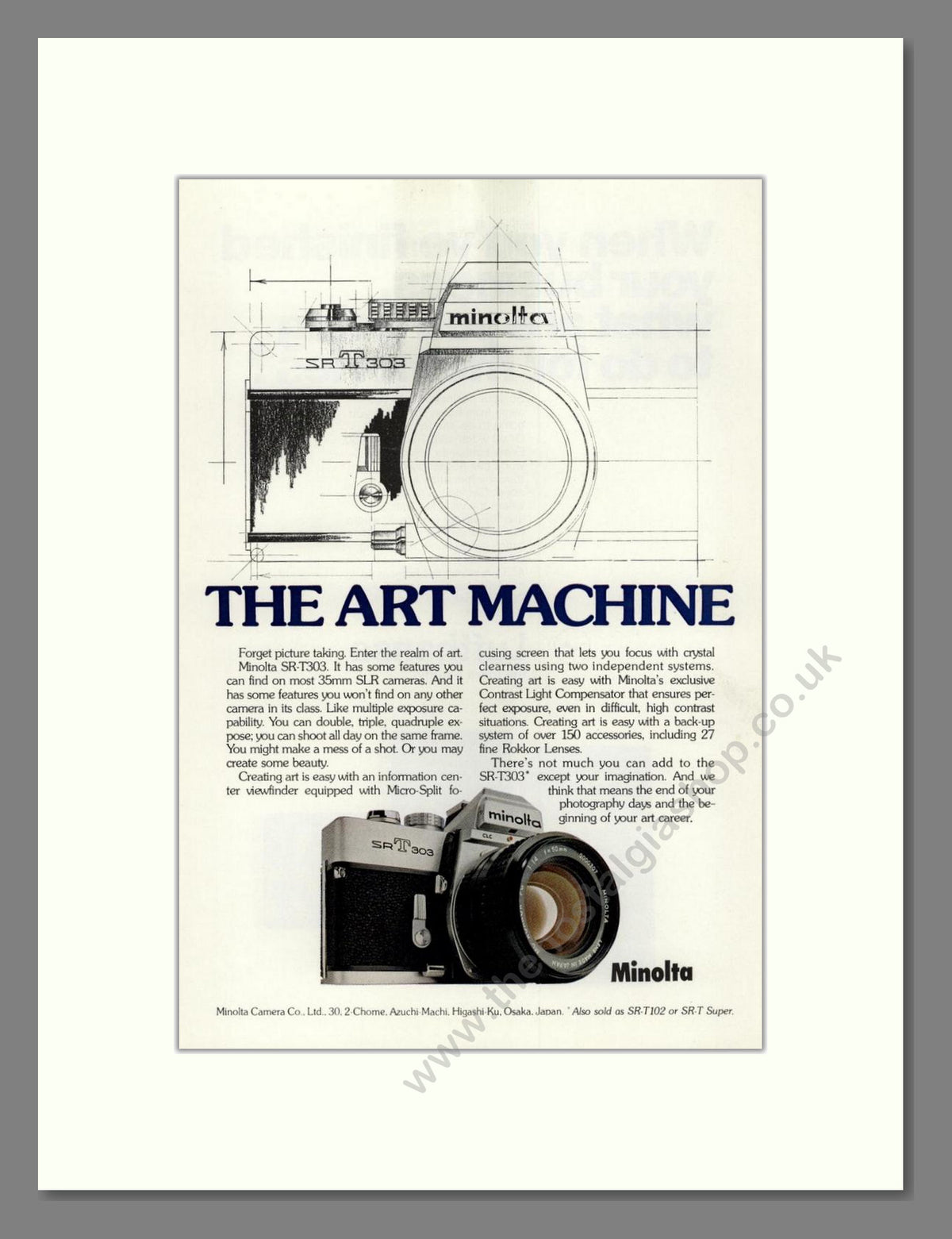 Minolta - SR T303. Vintage Advert 1973 (ref AD68803)