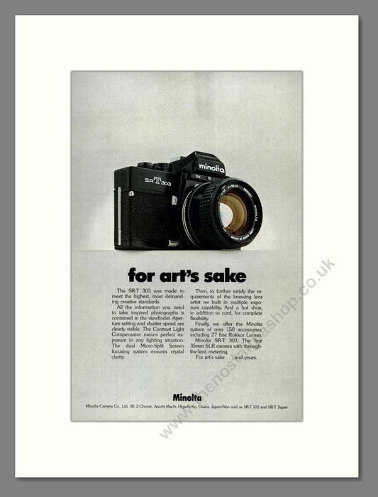 Minolta - SR T303. Vintage Advert 1974 (ref AD68805)