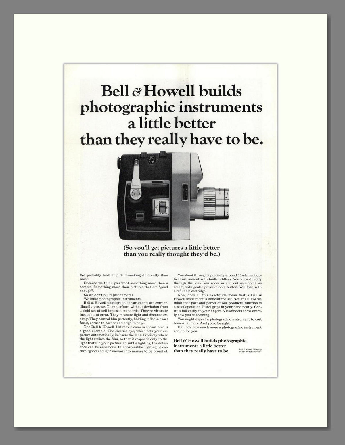 Bell & Howell - Photographic Instruments. Vintage Advert 1964 (ref AD68810)