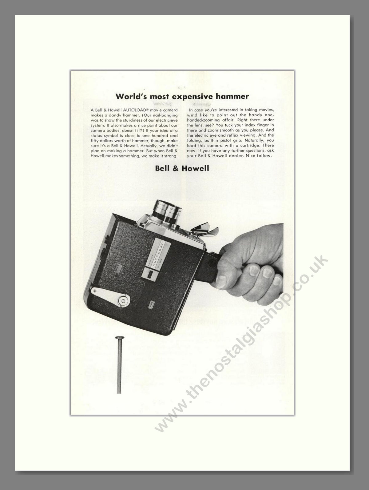 Bell & Howell - Autoload Movie Camera. Vintage Advert 1964 (ref AD68811)