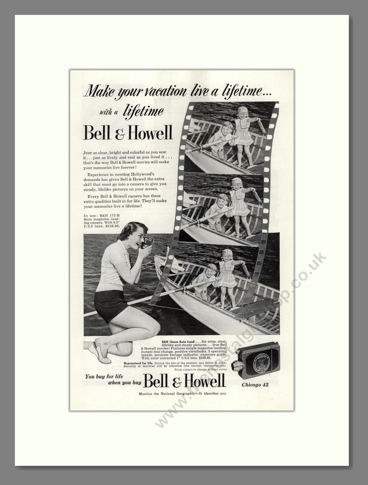 Bell & Howell - Chicago 45 Cinecamera. Vintage Advert 1951 (ref AD68814)