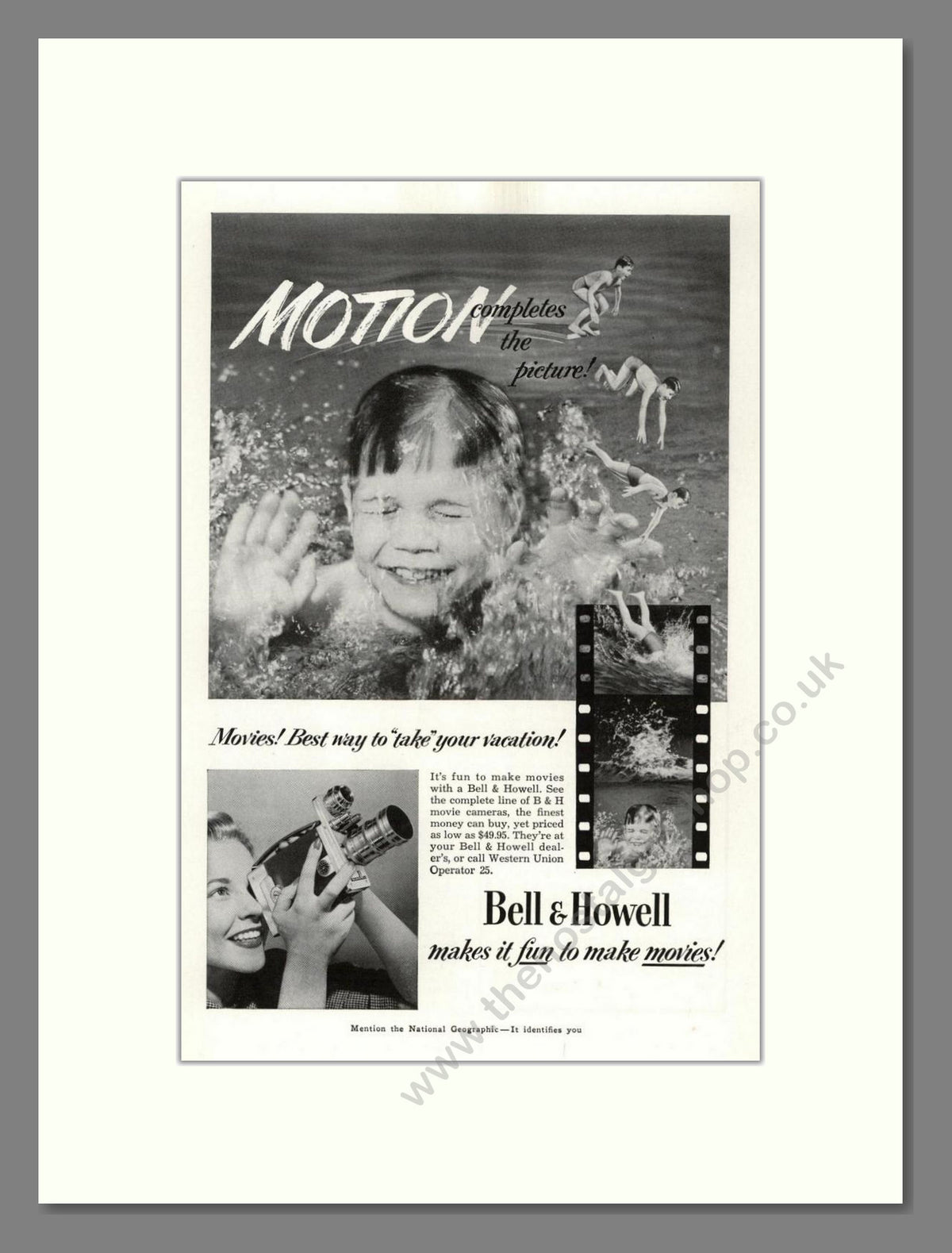 Bell & Howell - Movie Cameras. Vintage Advert 1953 (ref AD68815)