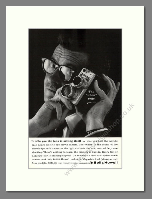 Bell & Howell - 16mm Electric Eye Movie Camera. Vintage Advert 1959 (ref AD68822)