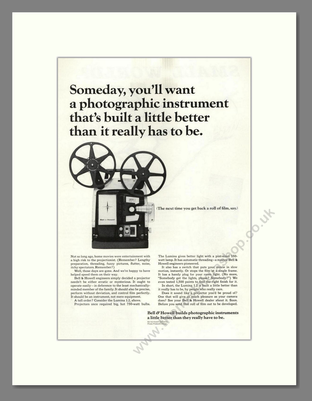Bell & Howell - Lumina Projector. Vintage Advert 1965 (ref AD68823)