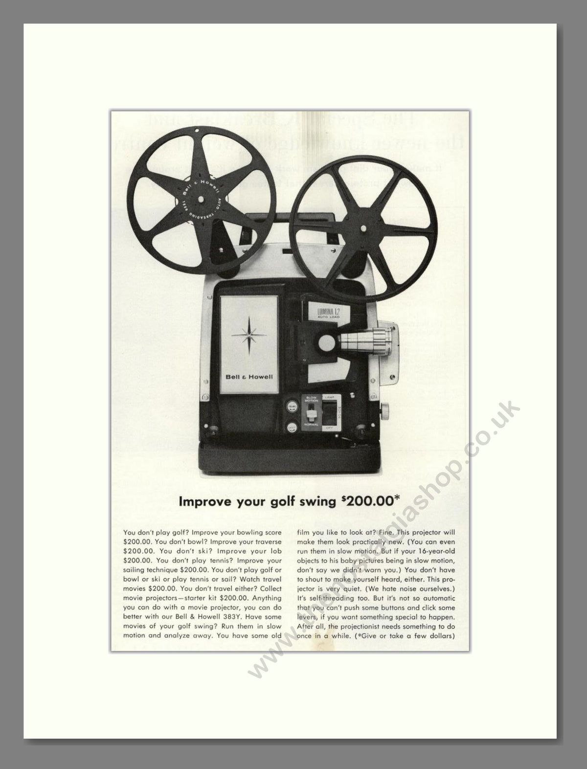 Bell & Howell - 383Y Projector. Vintage Advert 1964 (ref AD68824)