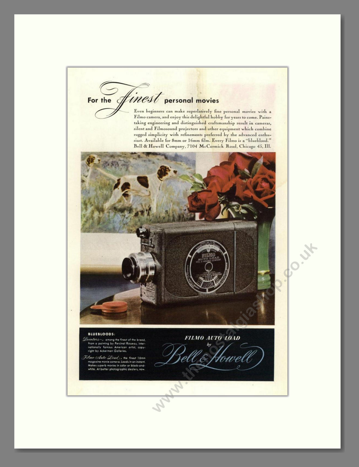 Bell & Howell - Filmo Auto Load. Vintage Advert 1947 (ref AD68830)