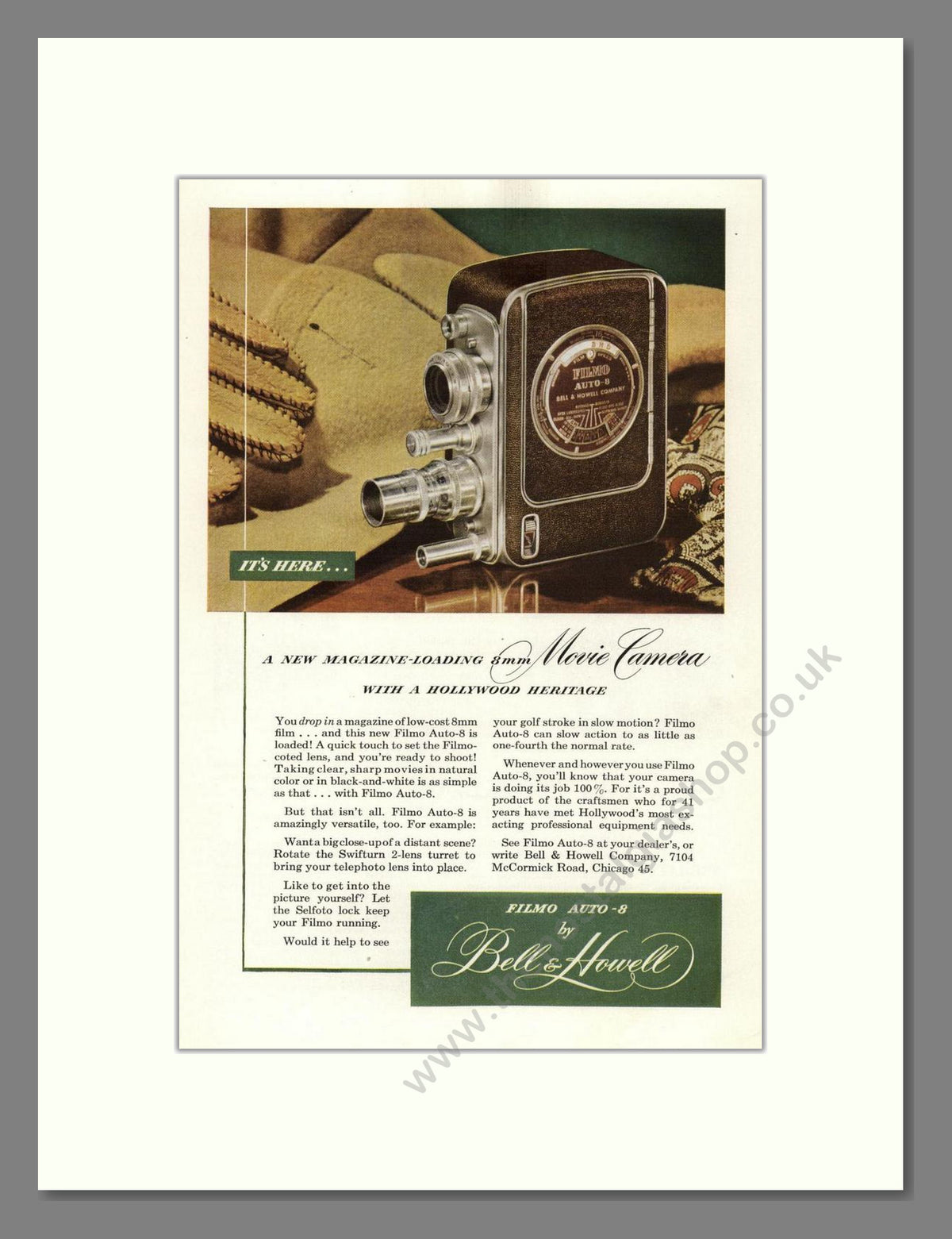 Bell & Howell - Filmo Auto 8. Vintage Advert 1948 (ref AD68831)