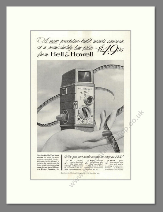 Bell & Howell - Two Twenty Movie Camera. Vintage Advert 1953 (ref AD68834)