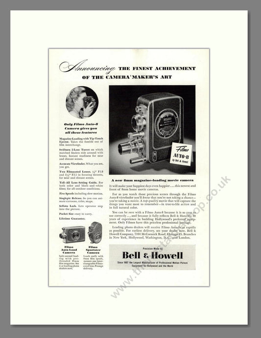 Bell & Howell - Filmo Auto 8. Vintage Advert 1948 (ref AD68835)