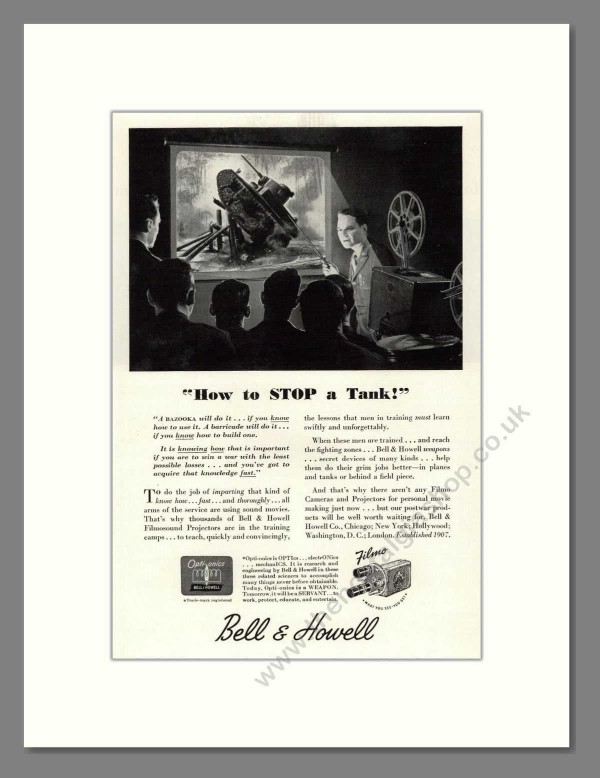 Bell & Howell - Filmo Projectors. Vintage Advert 1944 (ref AD68838)