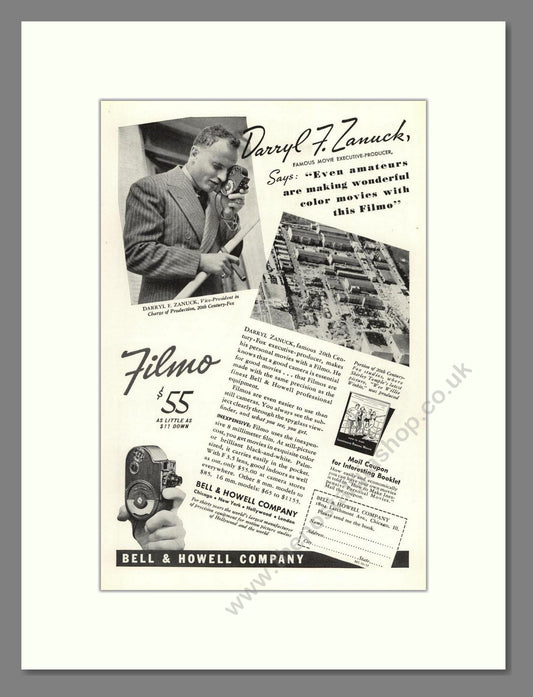 Bell & Howell - Filmo Movie Cameras. Vintage Advert 1937 (ref AD68839)
