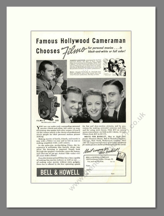 Bell & Howell - Filmo 8. Vintage Advert 1938 (ref AD68840)