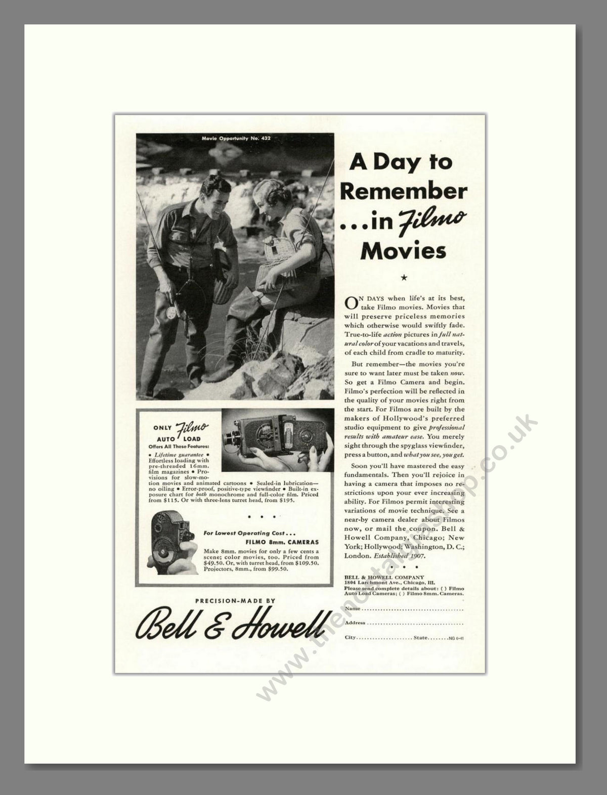 Bell & Howell - Filmo Auto Load. Vintage Advert 1941 (ref AD68841)