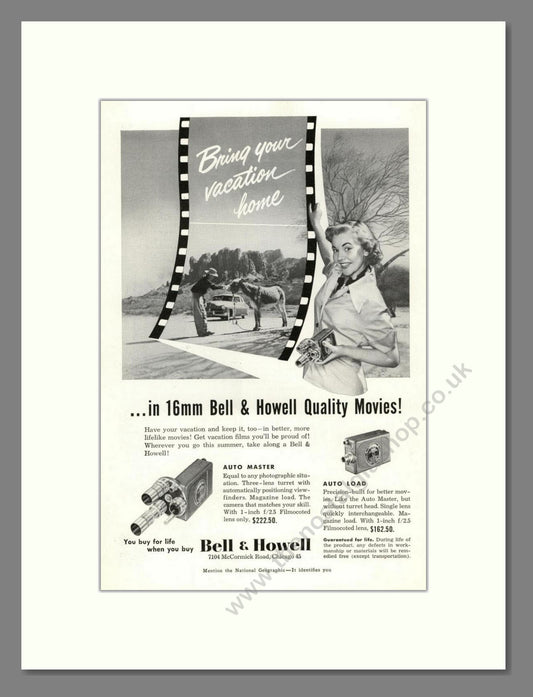 Bell & Howell - Filmo 16mm Cameras. Vintage Advert 1950 (ref AD68843)