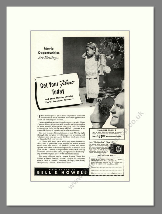 Bell & Howell - Filmo 8. Vintage Advert 1939 (ref AD68845)