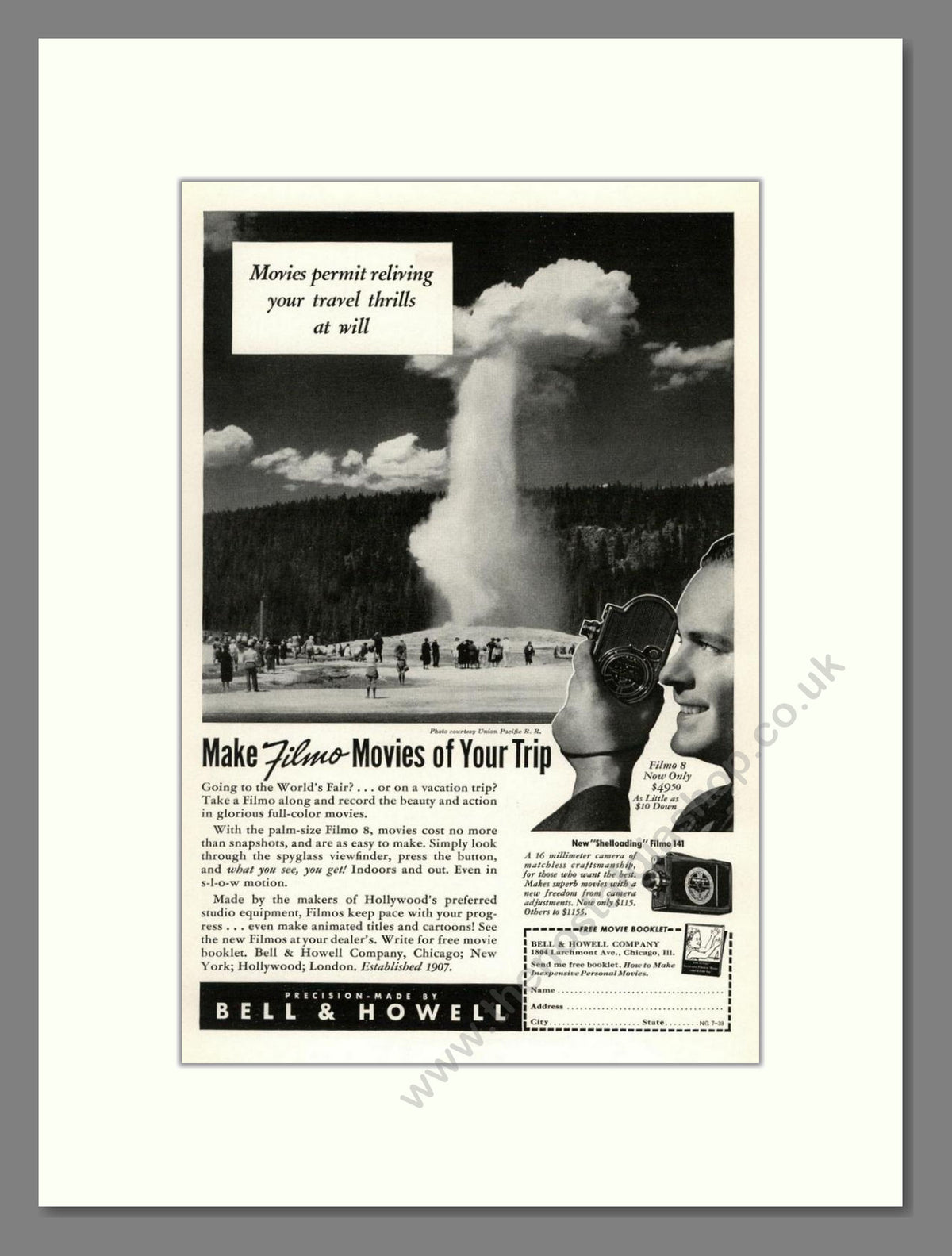 Bell & Howell - Filmo 8. Vintage Advert 1939 (ref AD68846)