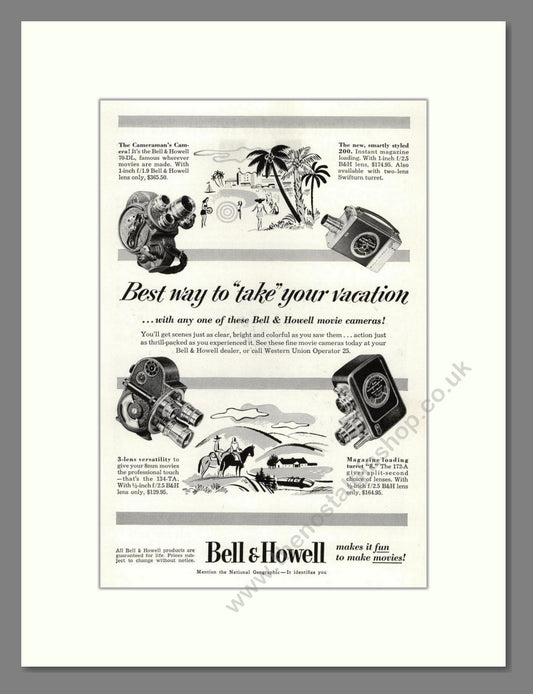Bell & Howell - Movie Cameras. Vintage Advert 1953 (ref AD68847)