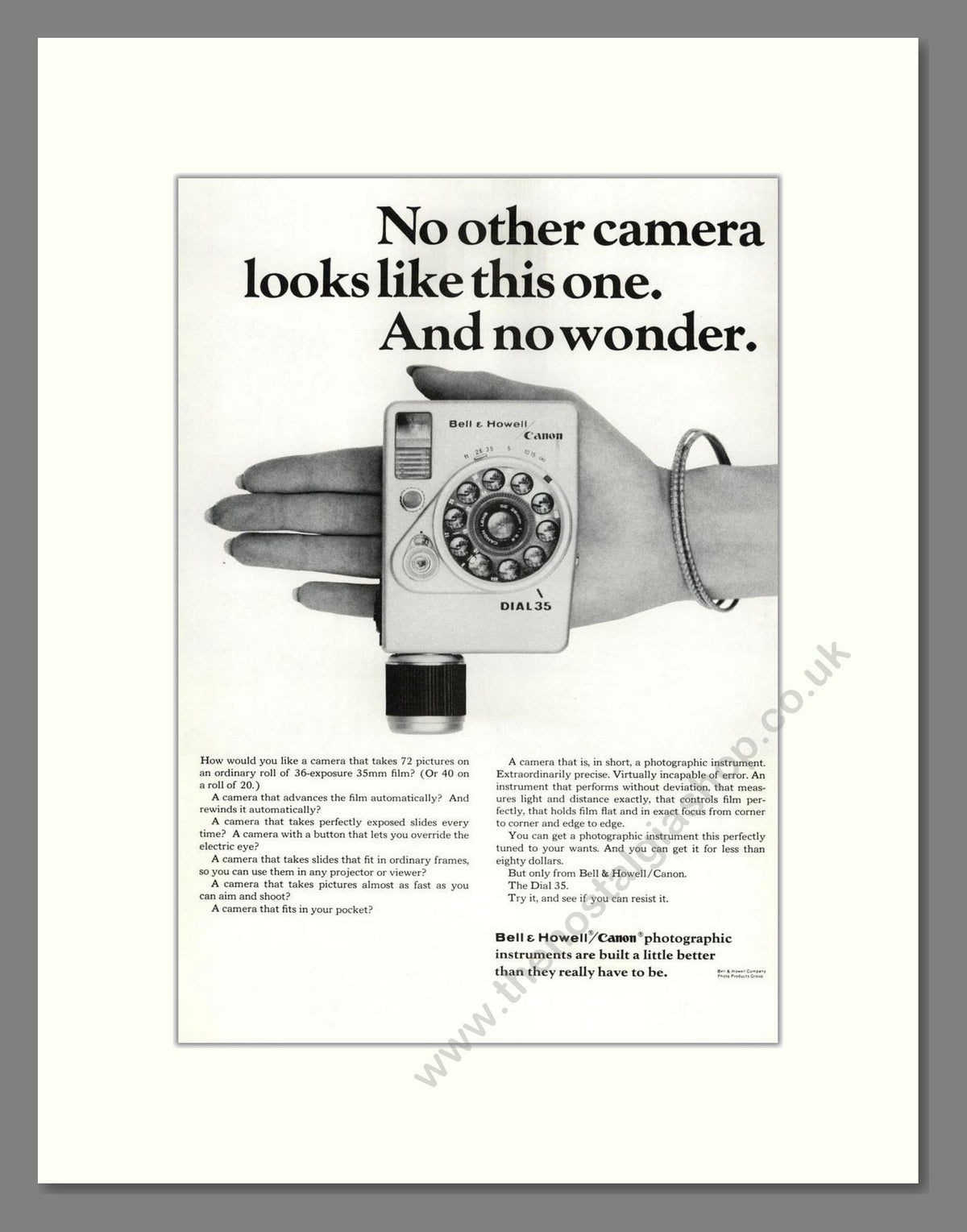 Bell & Howell - Canon Dial 35 Camera. Vintage Advert 1964 (ref AD68849)