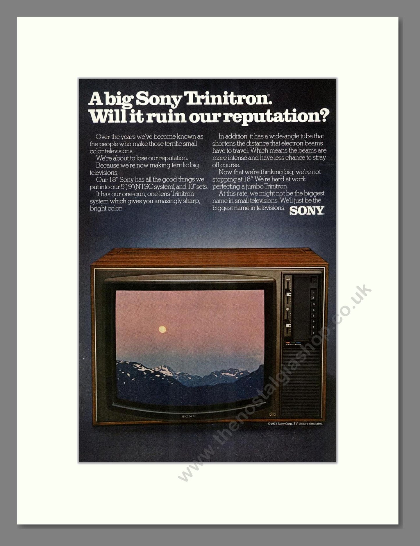 Sony - Trinitron TV. Vintage Advert 1973 (ref AD68426)