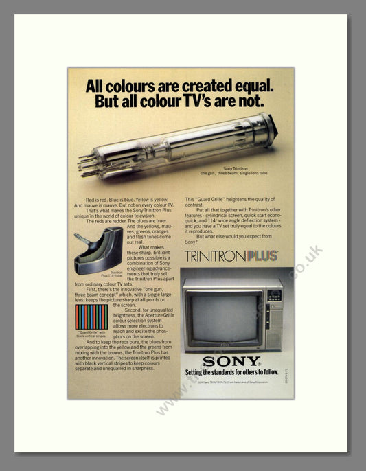 Sony - Trinitron Plus. Vintage Advert 1978 (ref AD68427)
