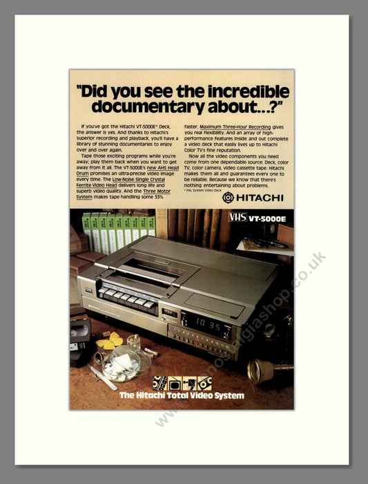 Hitachi - VT-5000E VHS Recorder. Vintage Advert 1979 (ref AD68430)