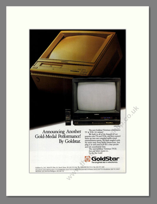 Goldstar - KBV-9012 TV / VCR. Vintage Advert 1989 (ref AD68431)