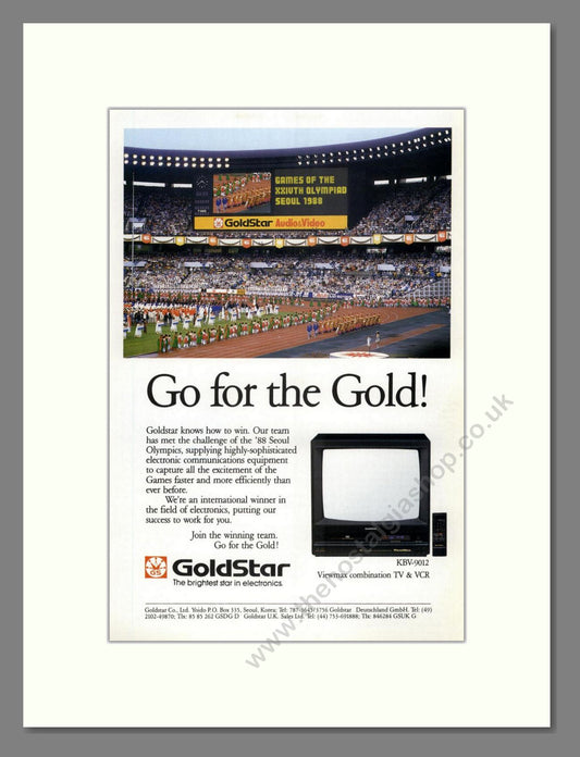 Goldstar - KBV-9012 TV / VCR. Vintage Advert 1989 (ref AD68432)