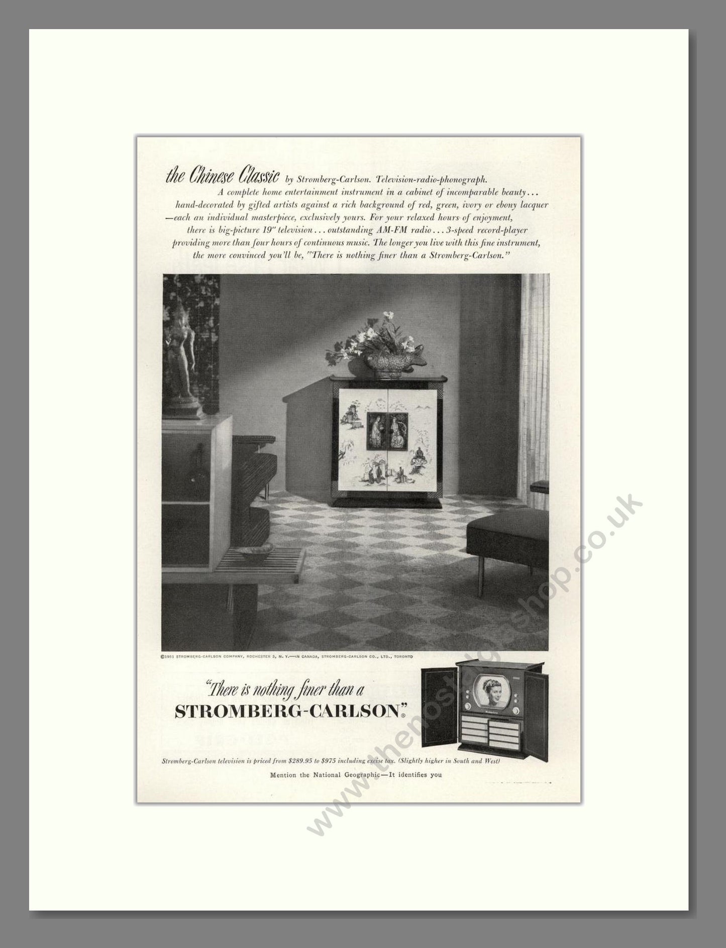 Stromberg-Carlson - TV Radio Phonograph. Vintage Advert 1951 (ref AD68433)