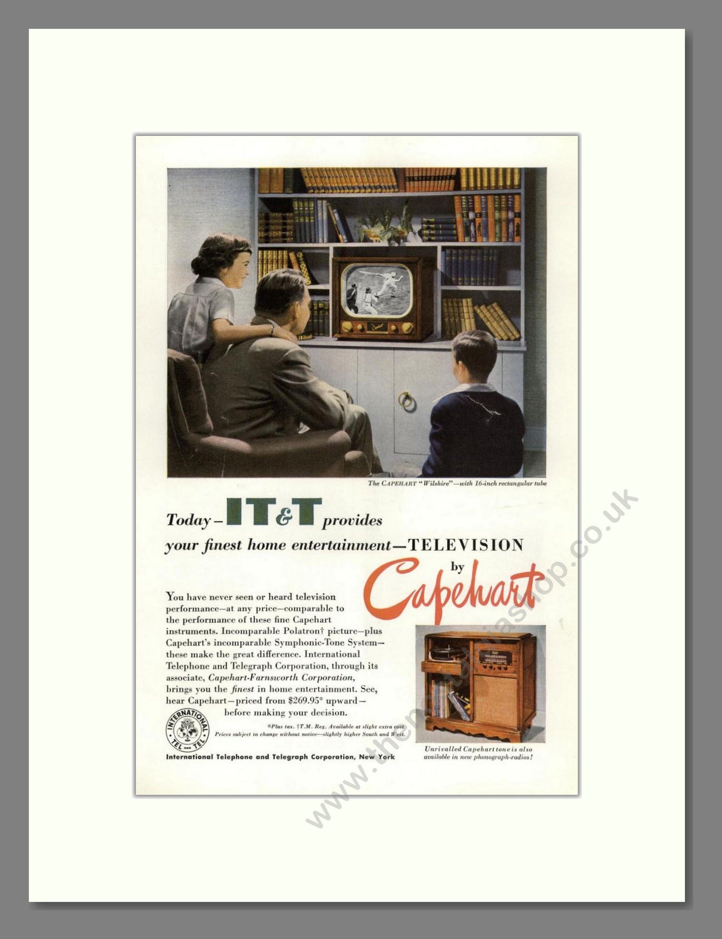 Capehart - Wilshire TV. Vintage Advert 1950 (ref AD68443)