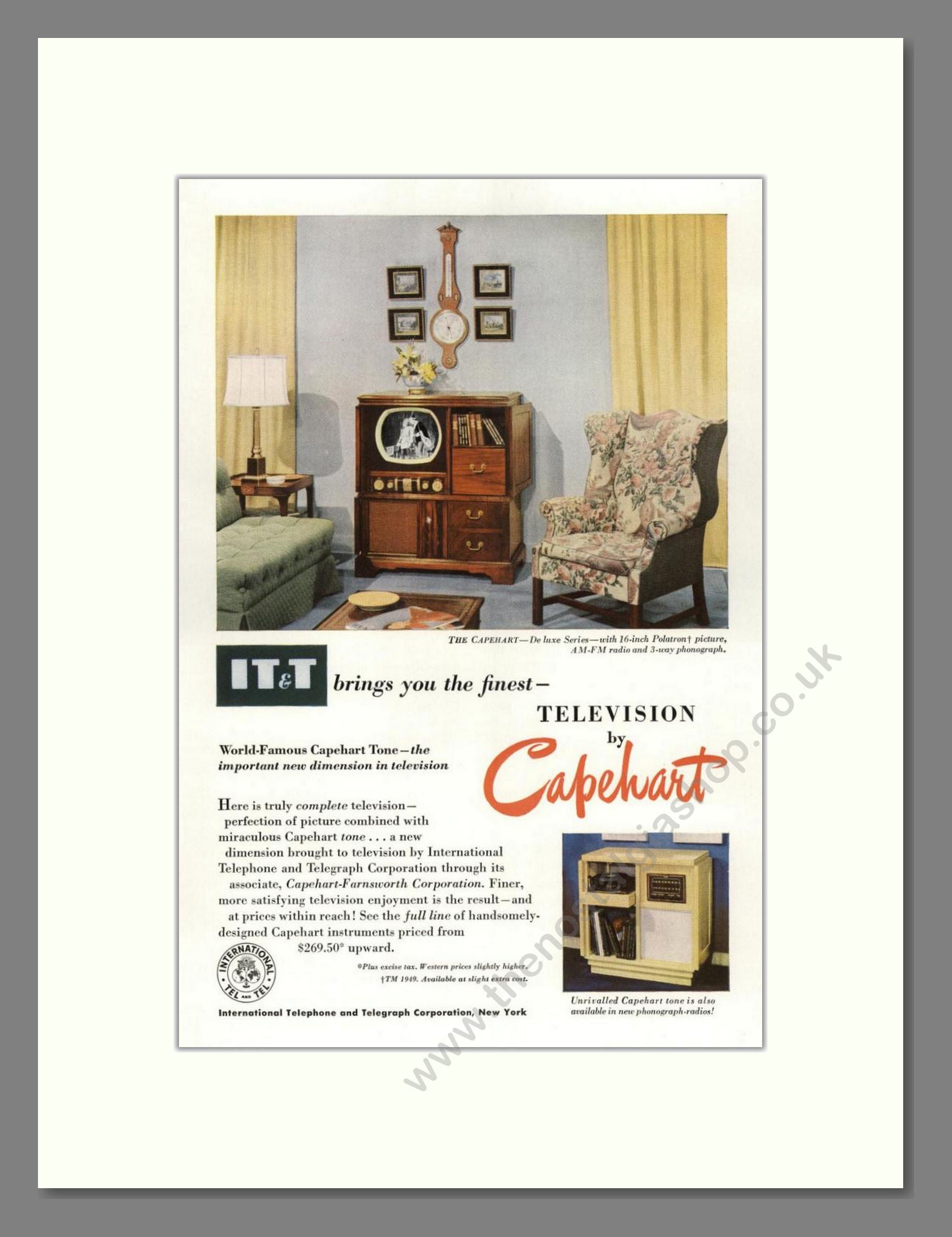 Capehart - Tone TV. Vintage Advert 1950 (ref AD68444)