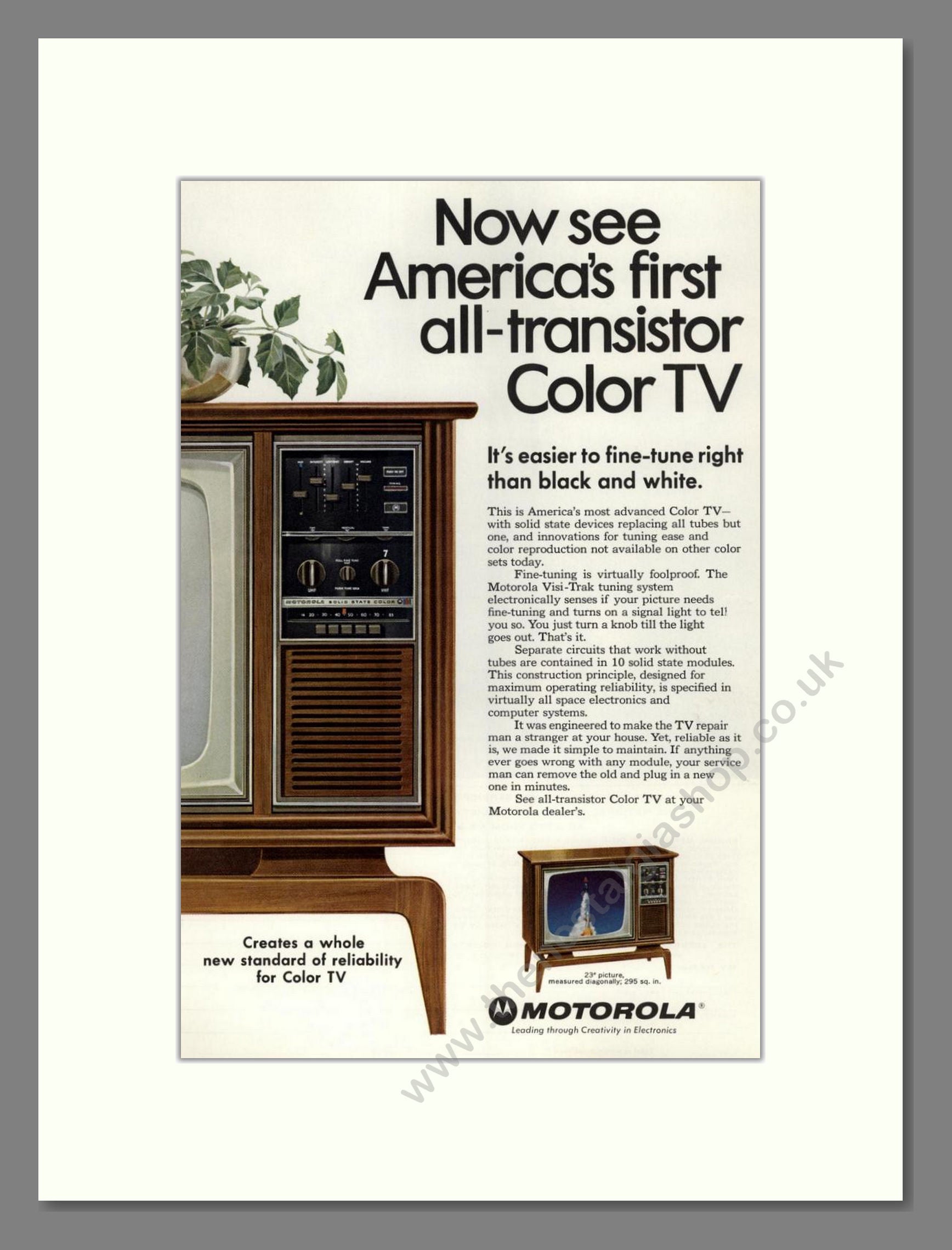 Motorola - All Transistor TV. Vintage Advert 1967 (ref AD68446)