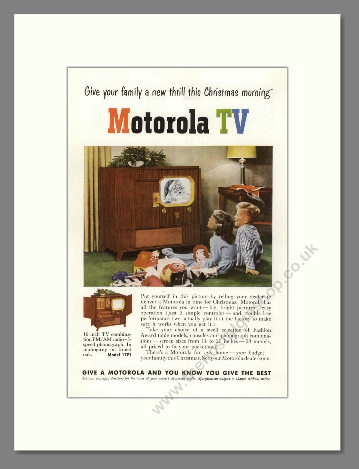Motorola - TV / Radio. Vintage Advert 1950 (ref AD68448)