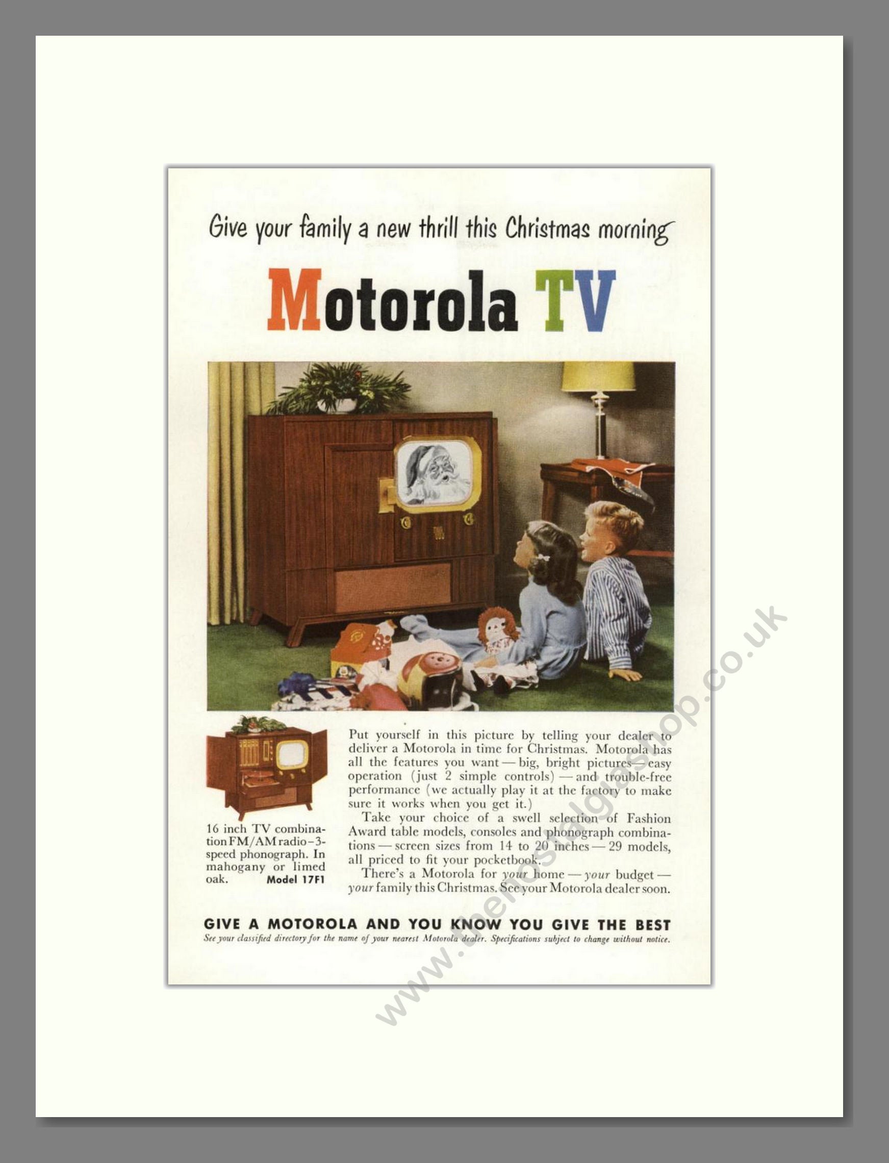 Motorola - TV / Radio. Vintage Advert 1950 (ref AD68448)