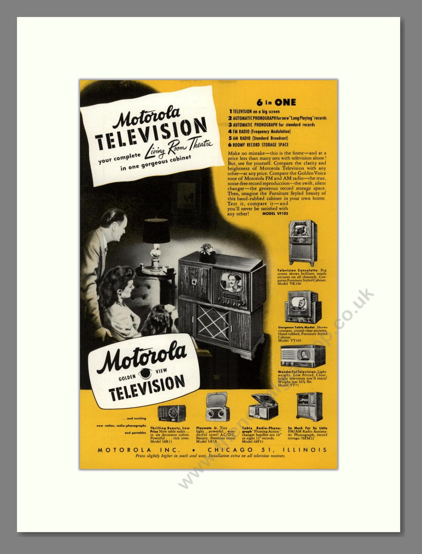 Motorola - Golden View TV. Vintage Advert 1948 (ref AD68449)