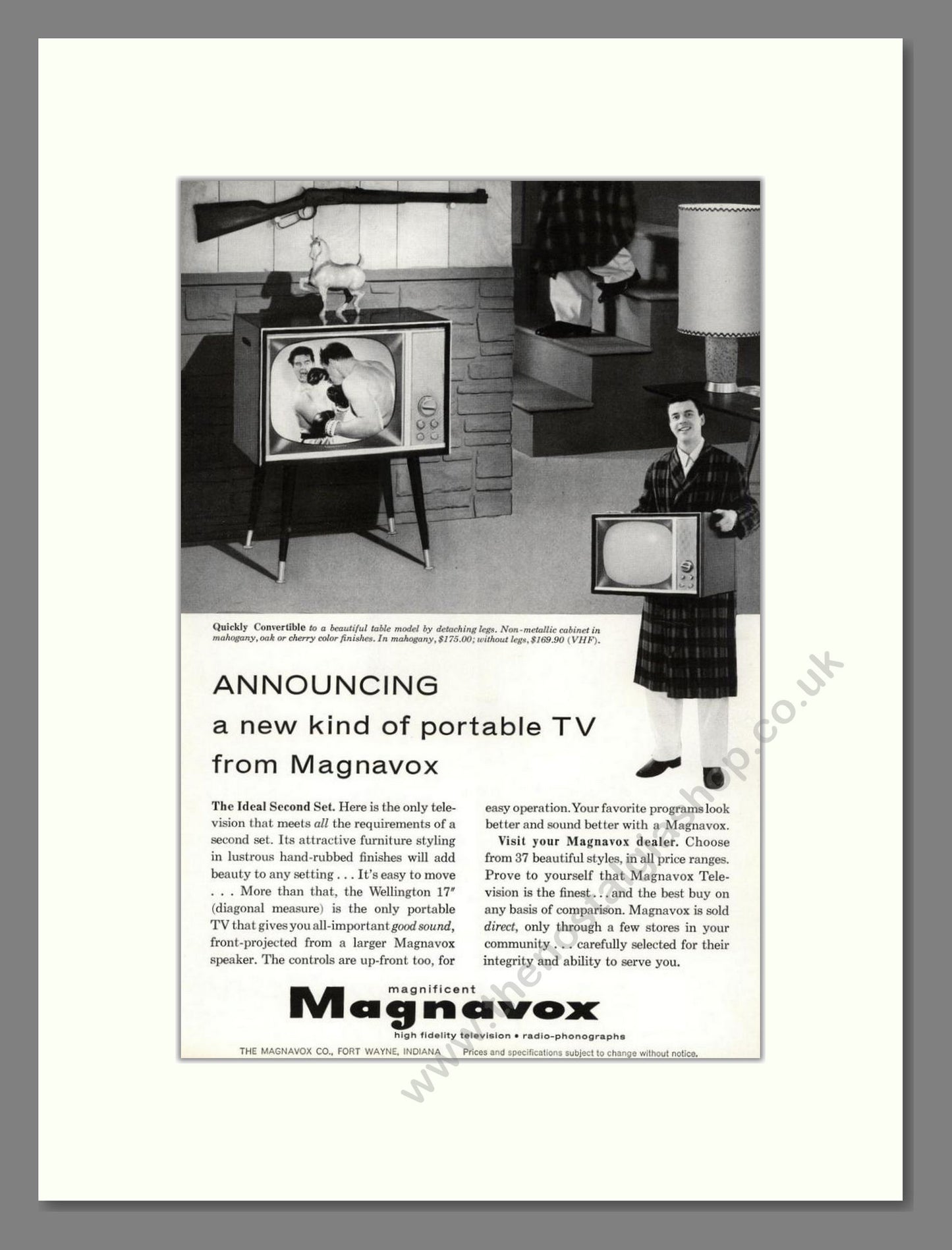 Magnavox - Portable TVs. Vintage Advert 1958 (ref AD68450)