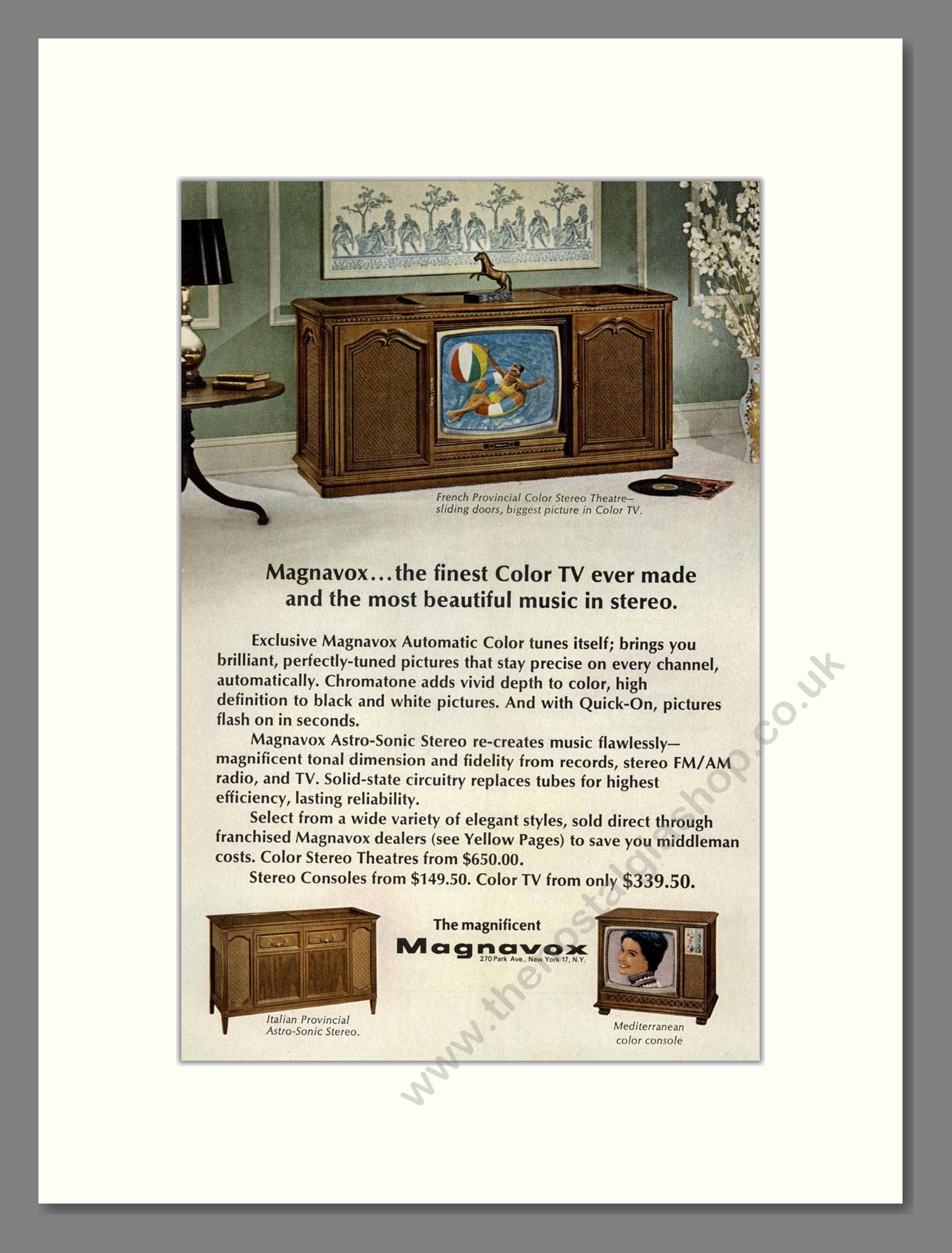Magnavox - Colour TVs. Vintage Advert 1967 (ref AD68459)