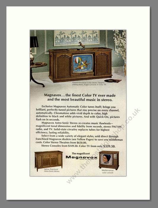 Magnavox - Colour TVs. Vintage Advert 1967 (ref AD68459)