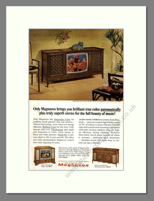 Magnavox - Colour TVs. Vintage Advert 1966 (ref AD68464)