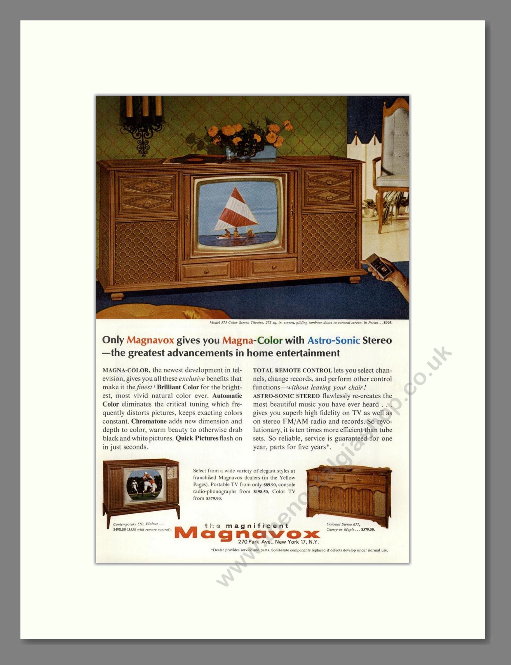 Magnavox - Colour TVs. Vintage Advert 1965 (ref AD68466)