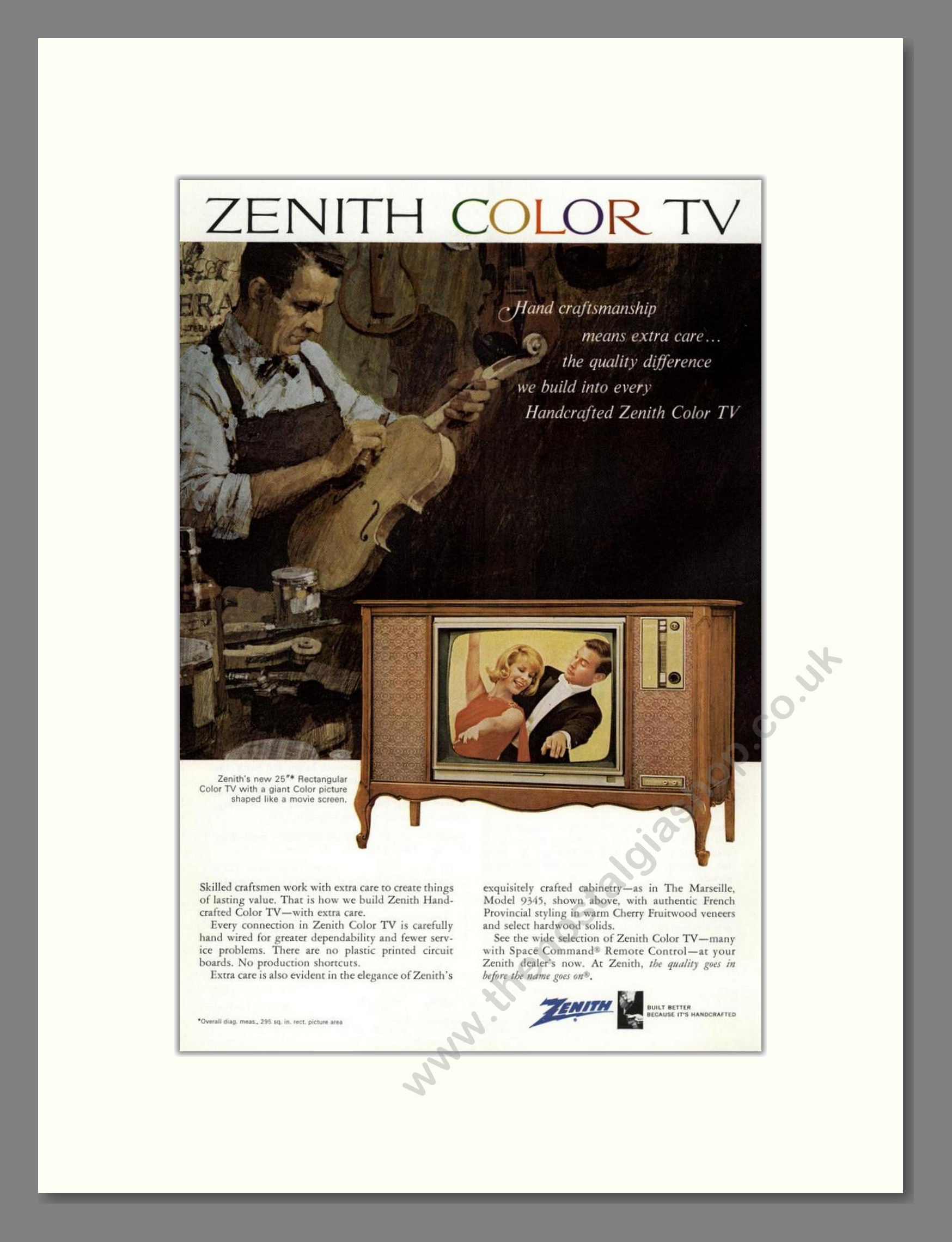 Zenith - Handcrafted TV. Vintage Advert 1966 (ref AD68467)