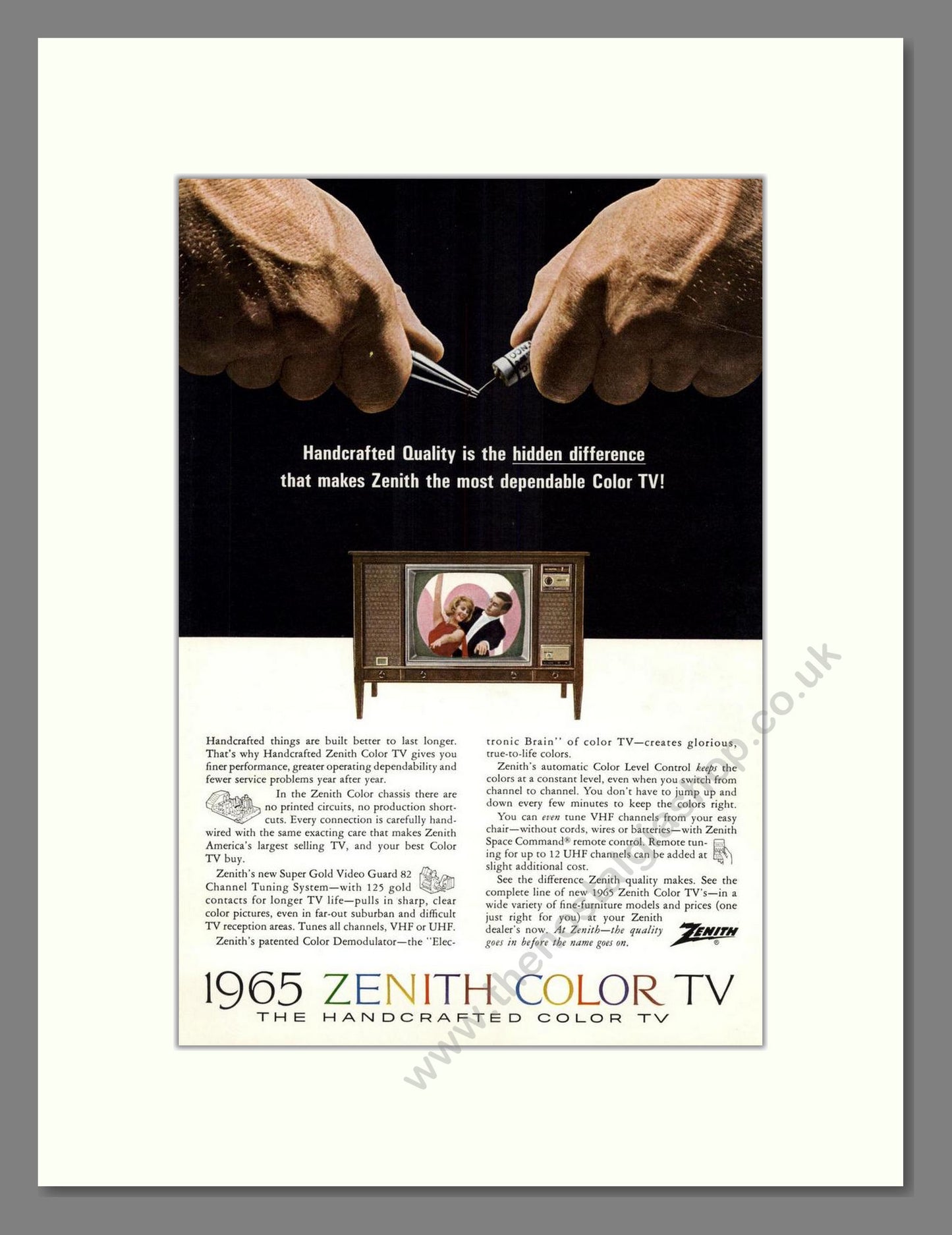 Zenith - Handcrafted TV. Vintage Advert 1964 (ref AD68474)