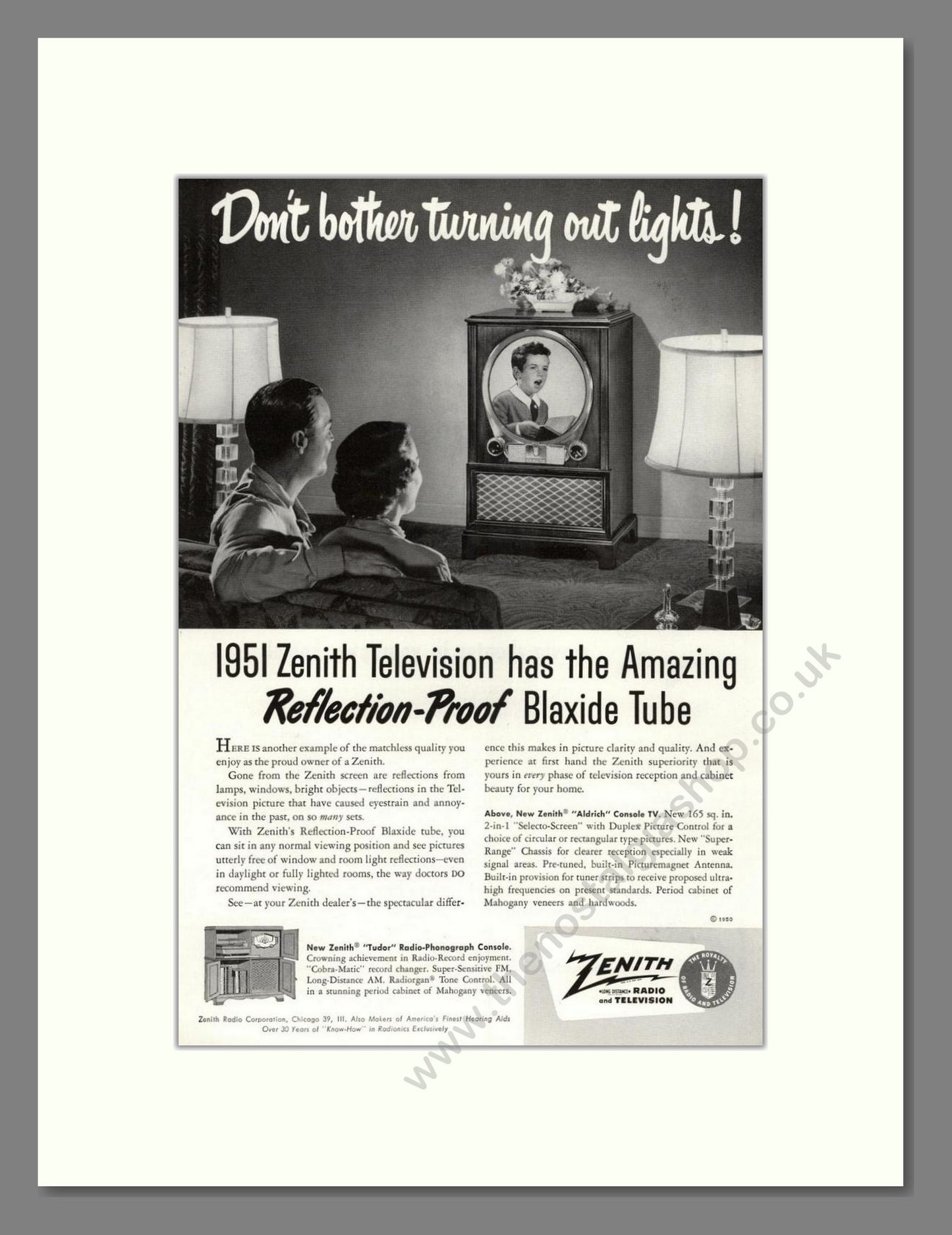 Zenith - Black Magic TV. Vintage Advert 1950 (ref AD68479)