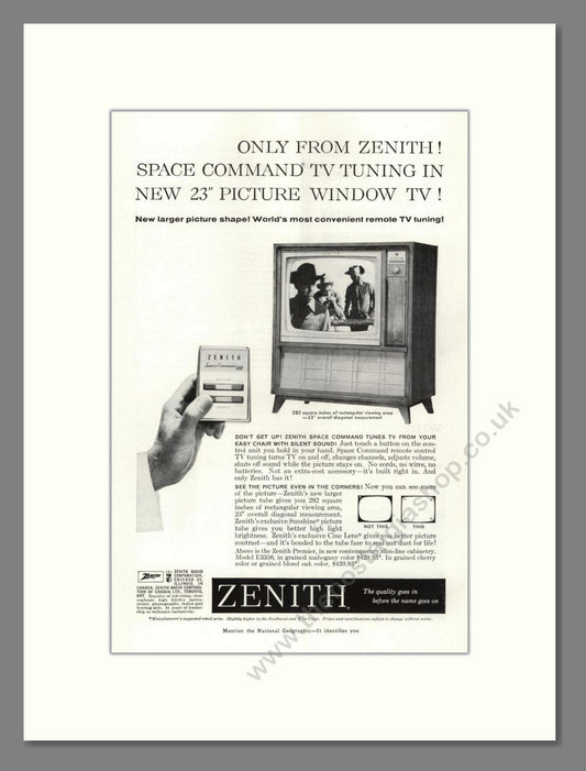 Zenith - Space Command TV Tuner. Vintage Advert 1960 (ref AD68484)