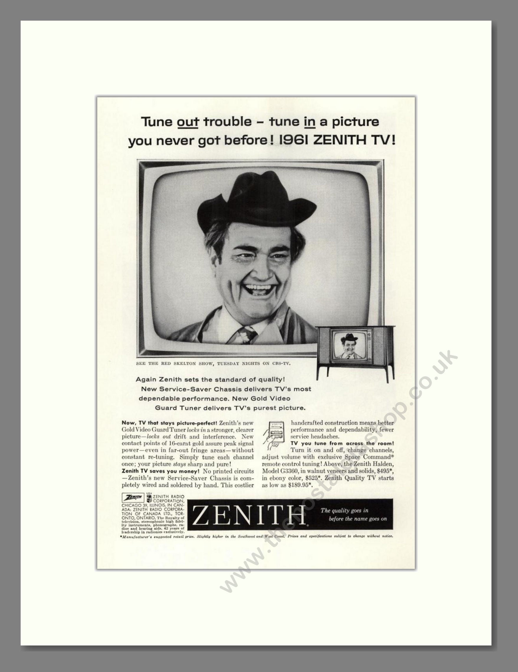 Zenith - Gold Video Guard Tuner. Vintage Advert 1961 (ref AD68487)