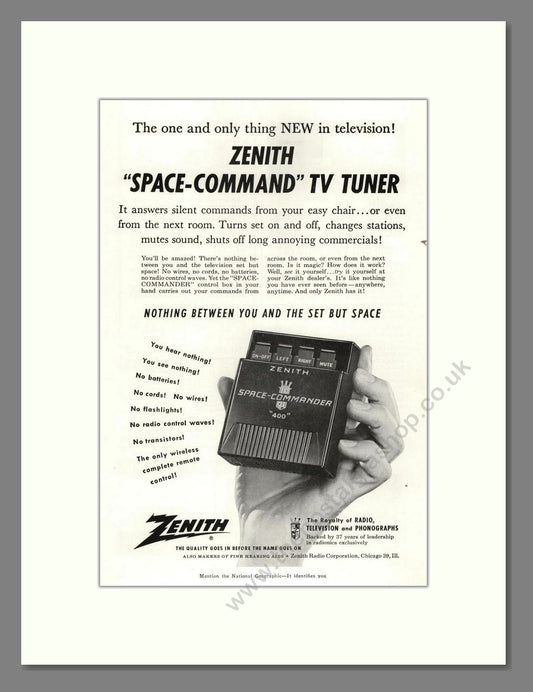 Zenith - Space Command TV Tuner. Vintage Advert 1956 (ref AD68488)