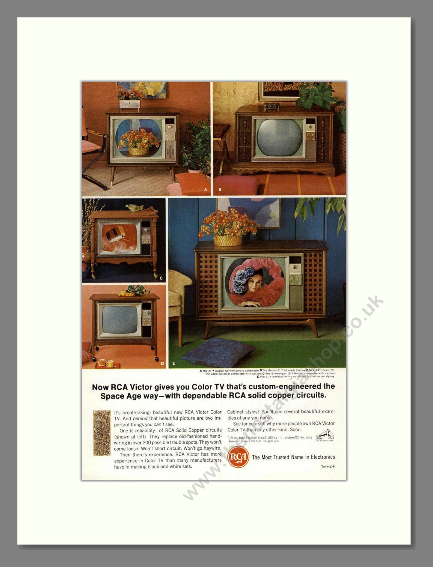 RCA Victor - Various Colour TVs. Vintage Advert 1966 (ref AD68509)