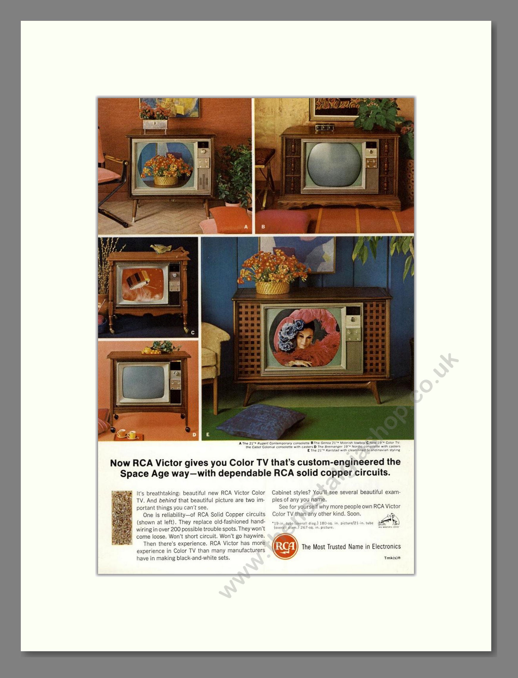 RCA Victor - Various Colour TVs. Vintage Advert 1966 (ref AD68509)
